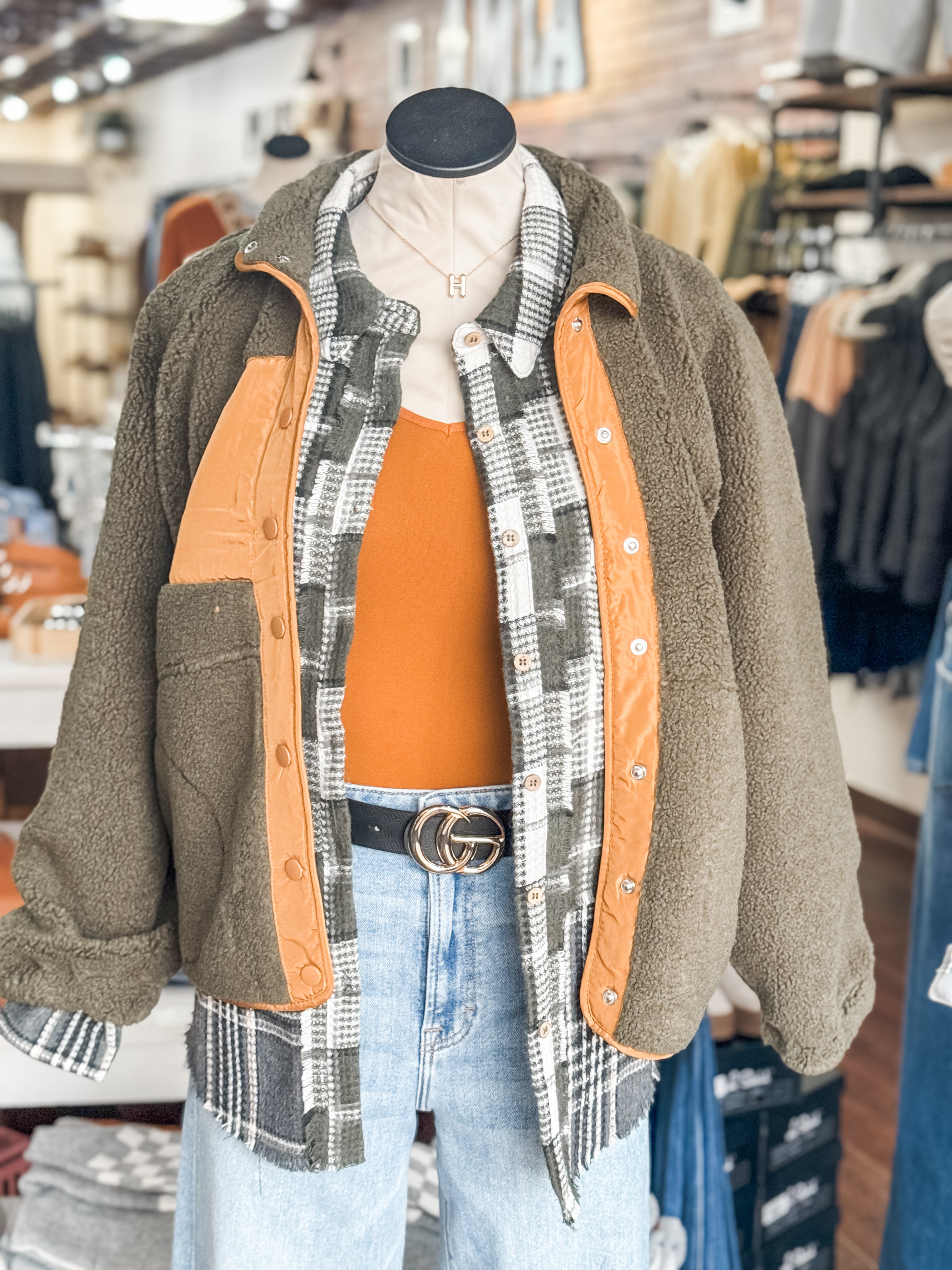 The Tiffany Olive Colorblock Jacket