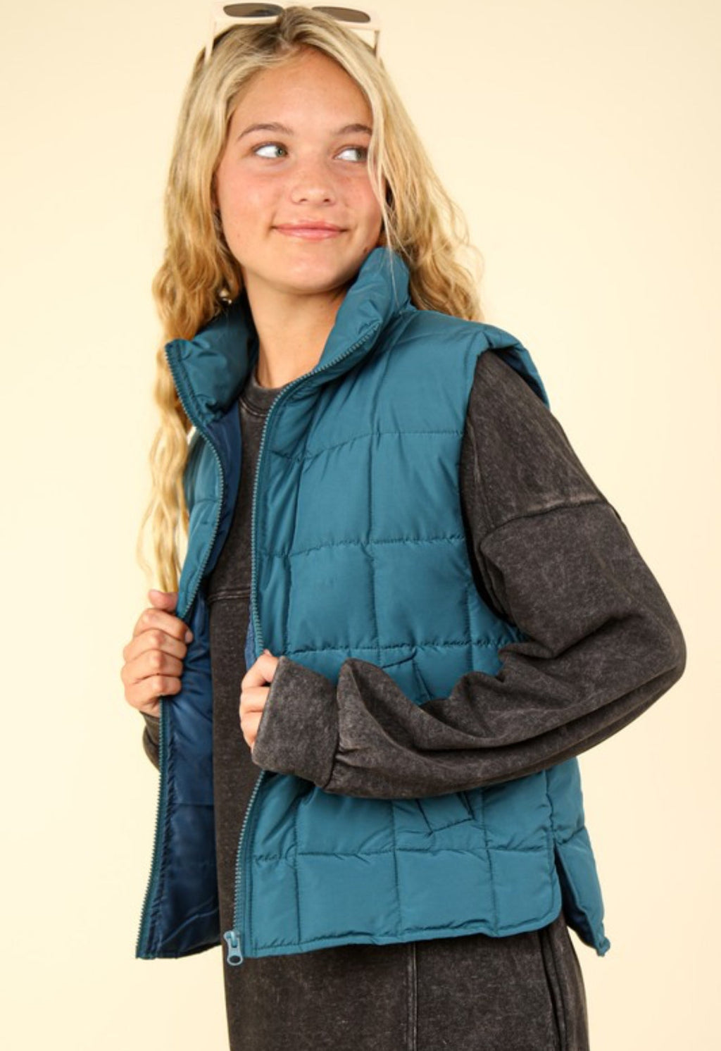 The Sami Teal Padded Vest